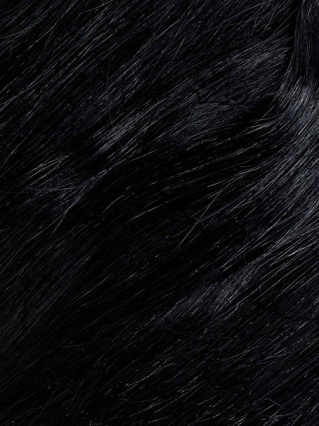 Jet Black Remy human hair ponytail extension shade