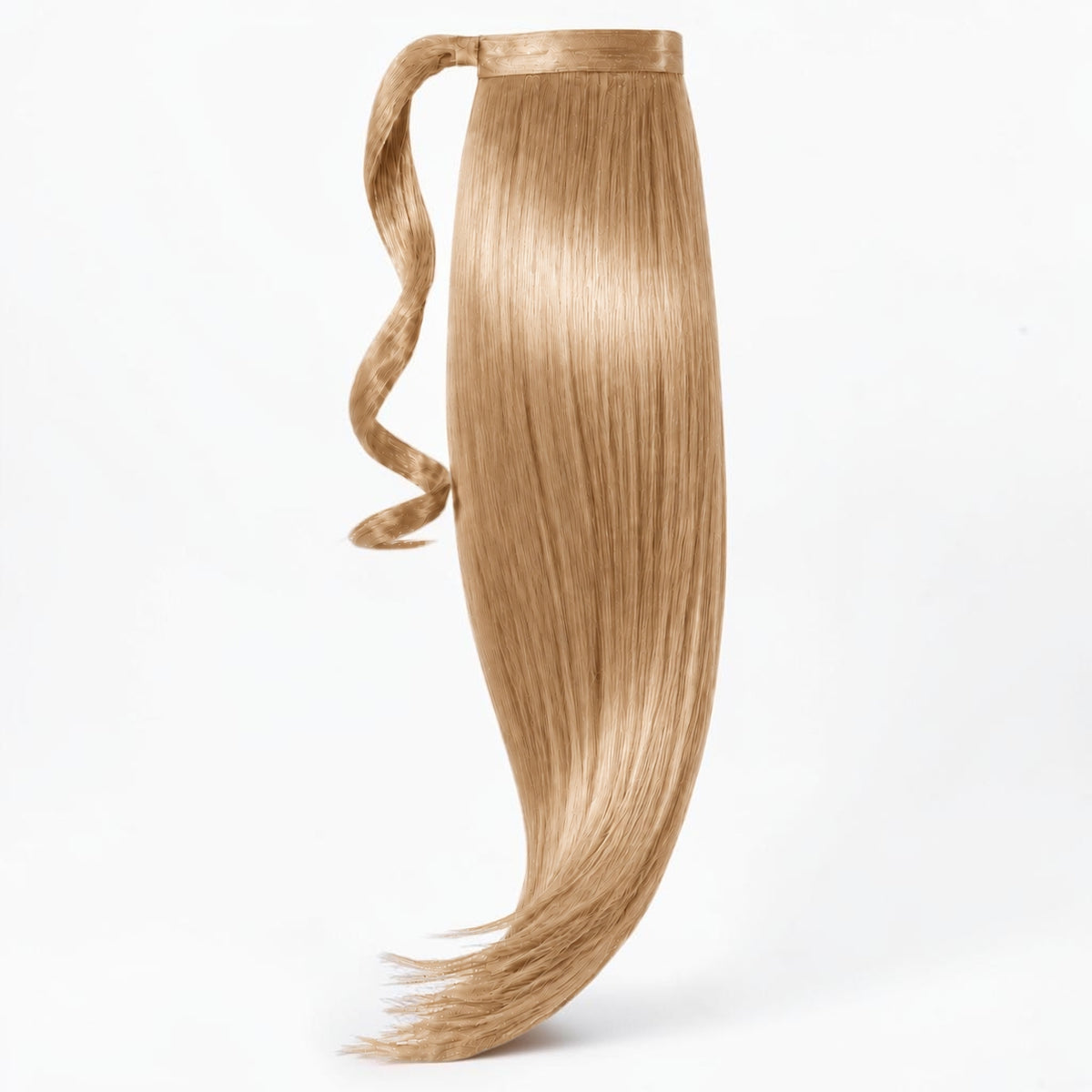 Honey Blonde variant of Remy human hair ponytail extension, showing the full wrap-around ponytail.