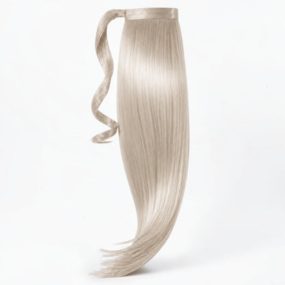 Icy Blonde Remy human hair ponytail extension, 20 to 28 inches, full wrap-around design