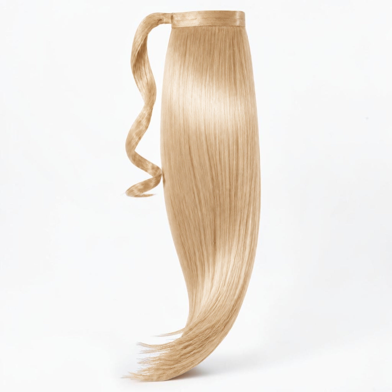 Vanilla Blonde variant of Remy human hair ponytail extension, showing the full wrap-around ponytail.